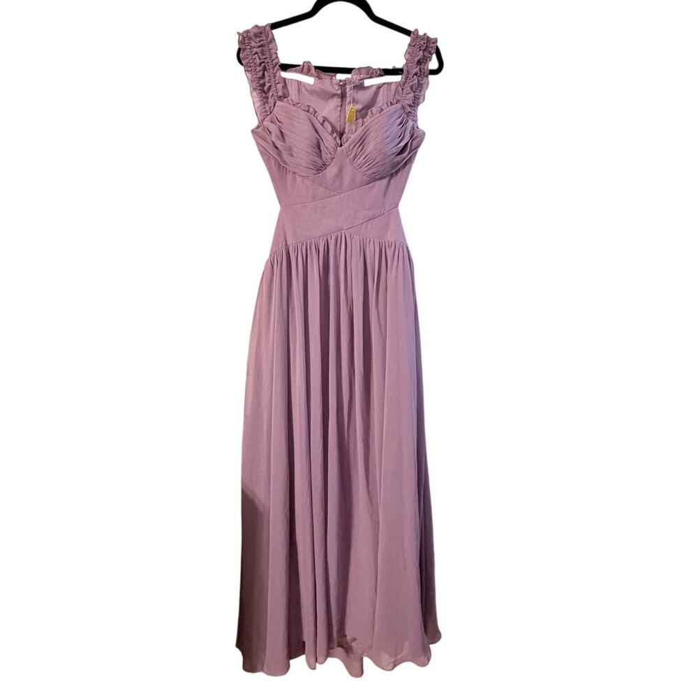 Azazie Barbie Lilac Tulle Maxi Dress - Romantic Ruffle Formal Gown